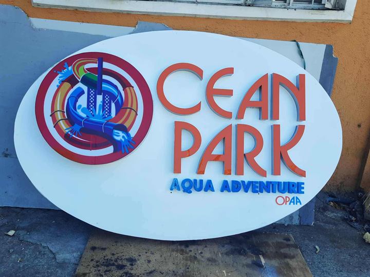 Ocean Park Aqua Adventure oval acrylic signage