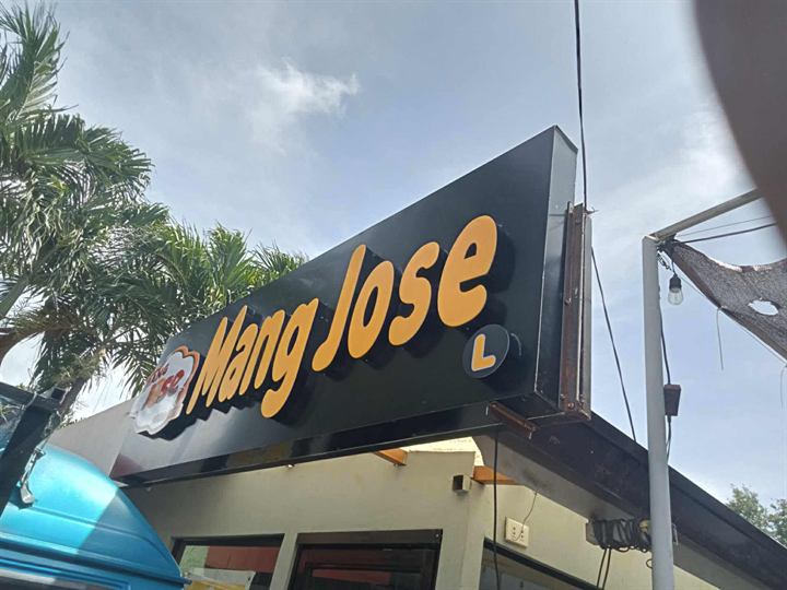 Mang Jose lit orange acrylic letters